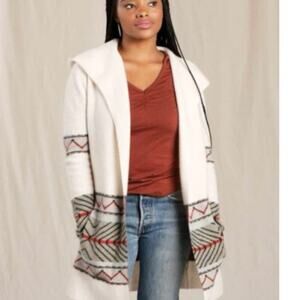 TOAD & CO Merino Heartfelt Hoodie Cream Stripes Medium